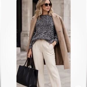 MaxMara Weekend Black Ivory Marled Chunky Knit XS Virgin Wool Italian EUC $325